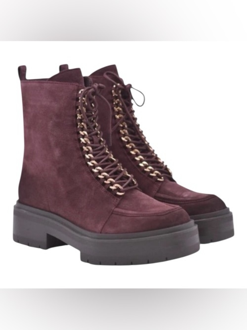 Sam Edelman Lovrin Platform Combat  Suede Lace Up  Boot Size 9 NEW
